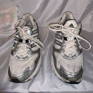 Adidas adiprene men's 8  running shoes silver & white